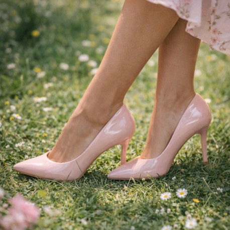 Zapato taco alto negro mujer