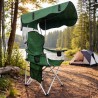 Silla Plegable Camping Verde Con Quitasol Y Portavaso
